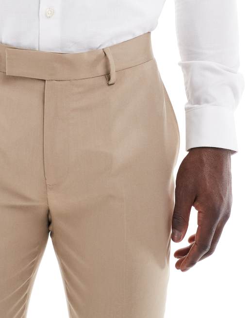 ASOS Design slim suit pants in mink brown