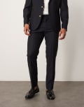 [ASOS DESIGN] ASOS DESIGN slim suit pants in navy jacquard W30 L30 NAVY
