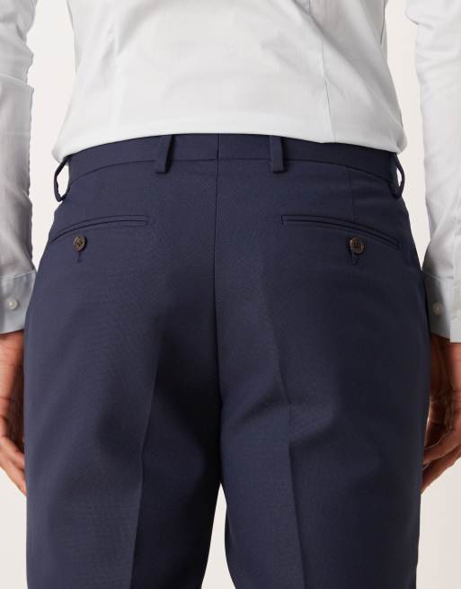 ASOS DESIGN slim suit pants in navy texture, 5 of 5