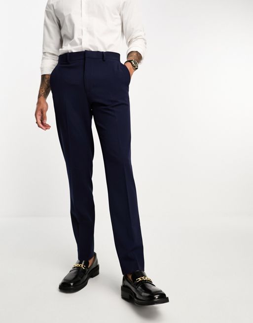 ASOS DESIGN slim suit pants in navy | ASOS