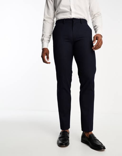 ASOS DESIGN slim dressy pants in navy