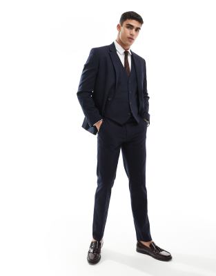 Asos Design Slim Suit Pants In Navy