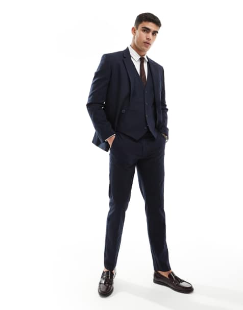 ASOS DESIGN slim suit pants in navy - view 1