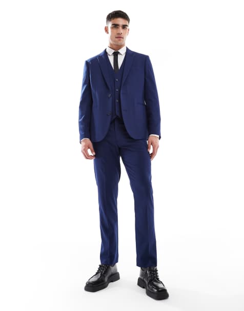 ASOS DESIGN slim suit pants in navy - view 1