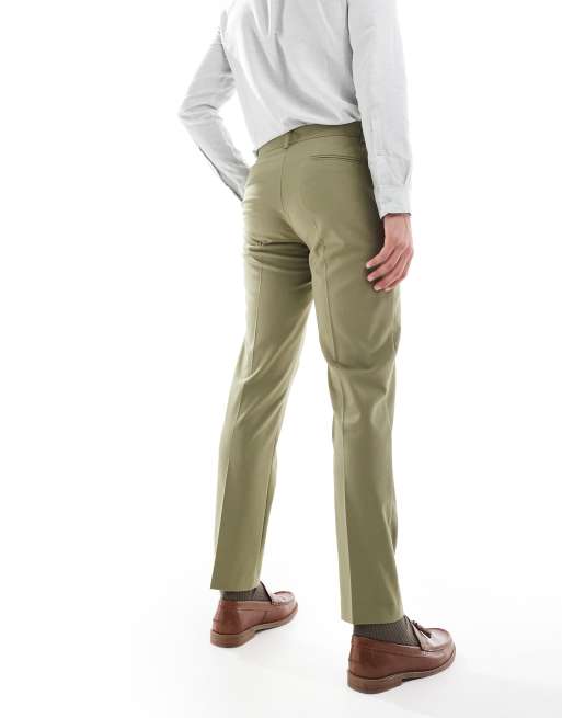ASOS DESIGN slim suit pants in olive green, 2 of 5