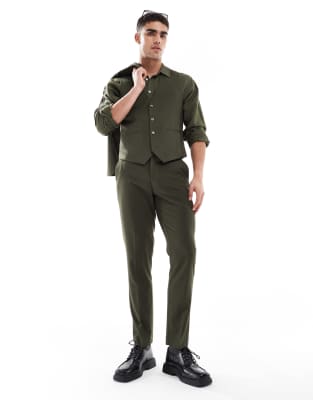 Asos Design Slim Suit Pants In Green