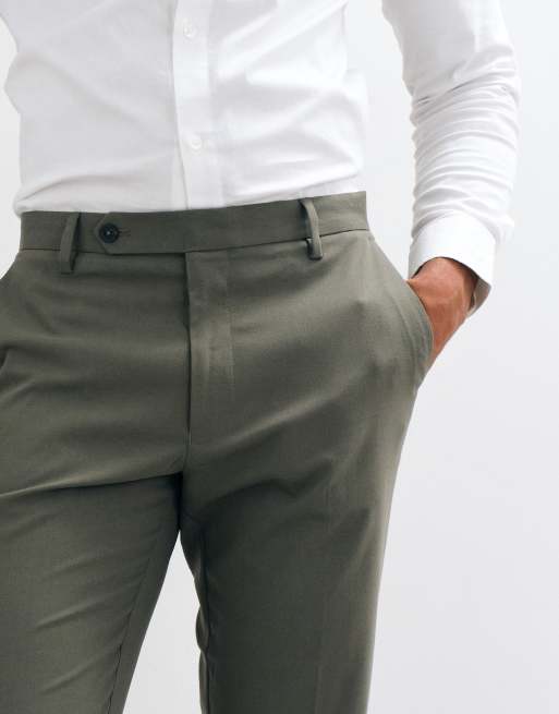 ASOS DESIGN slim suit pants in olive green, 4 of 5