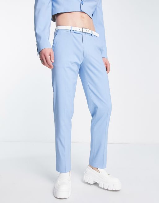 New Look slim suit pants in light blue