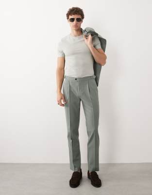 Asos Design Slim Suit Pants In Green