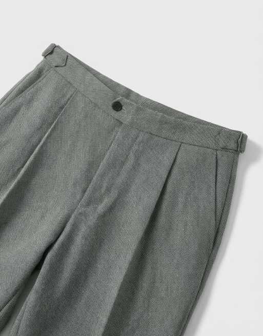 ASOS DESIGN slim suit pants in sage green wool blend tweed, 9 of 9