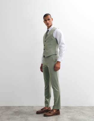 Дизайнерские узкие брюки для костюма ASOS цвета шалфея sage green