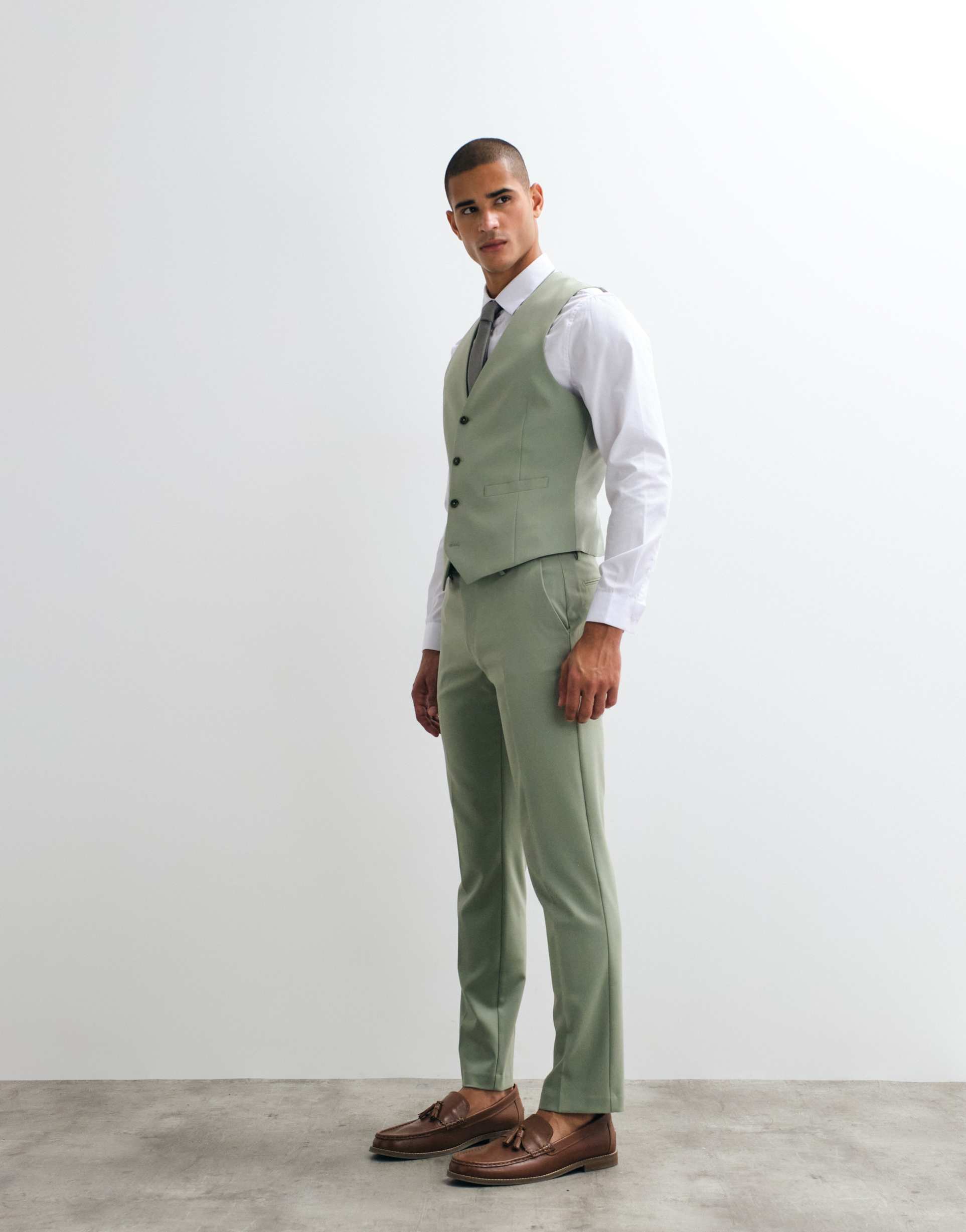 ASOS DESIGN slim suit pants in sage green