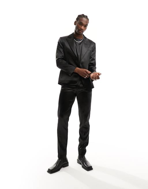 ASOS DESIGN slim suit pants in black