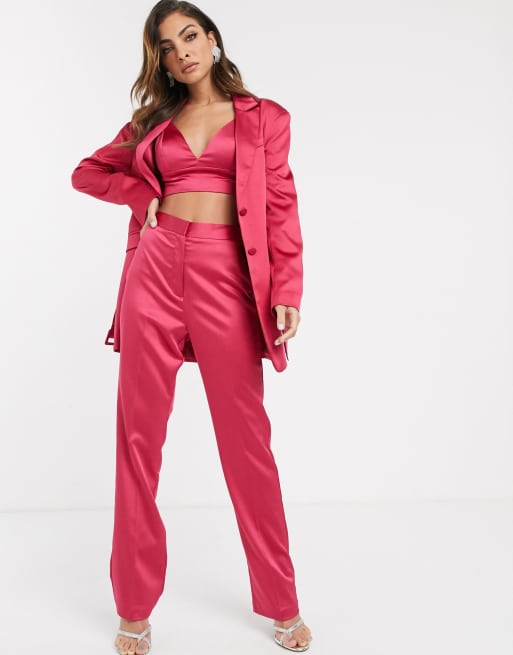 ASOS DESIGN suit two-piece satin bralette