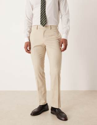 Asos Design Slim Suit Pants In Neutral