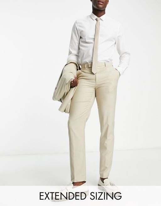 ASOS DESIGN slim suit pants in stone