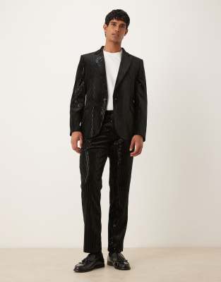 Asos Design Slim Suit Pants In Black