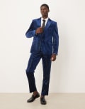 [ASOS DESIGN] ASOS DESIGN slim suit pants in velvet sequin in navy W32 L32 NAVY