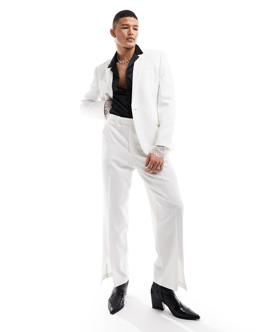 Asos Design Slim Suit Pants In White