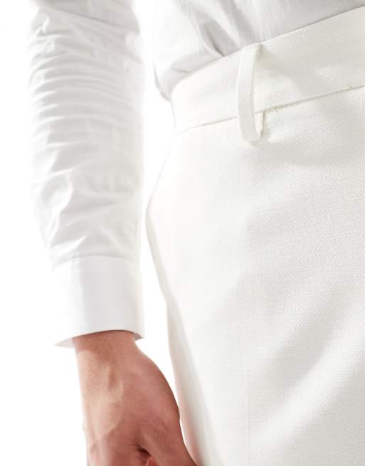 ASOS DESIGN slim suit pants in white, 3 of 5
