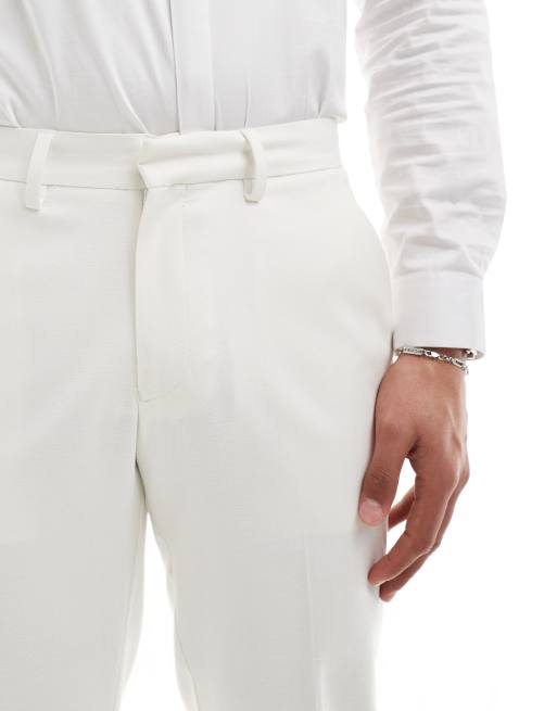 ASOS DESIGN slim suit pants in white | ASOS
