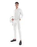 [ASOS DESIGN] ASOS DESIGN slim suit pants in wool blend in light grey W32 L30 Ice grey