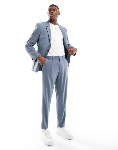 ASOS DESIGN slim suit set in black twill - view 1