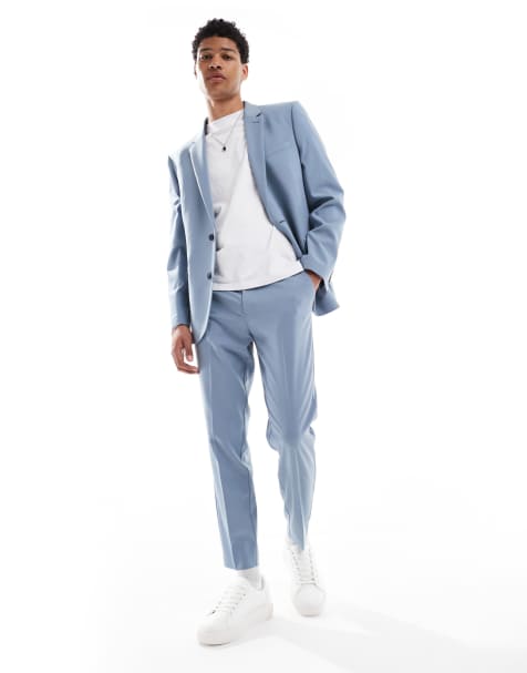 ASOS DESIGN slim suit set in light blue - view 1