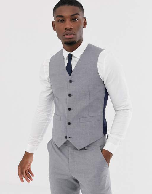 ASOS DESIGN slim suit jacket in mid gray