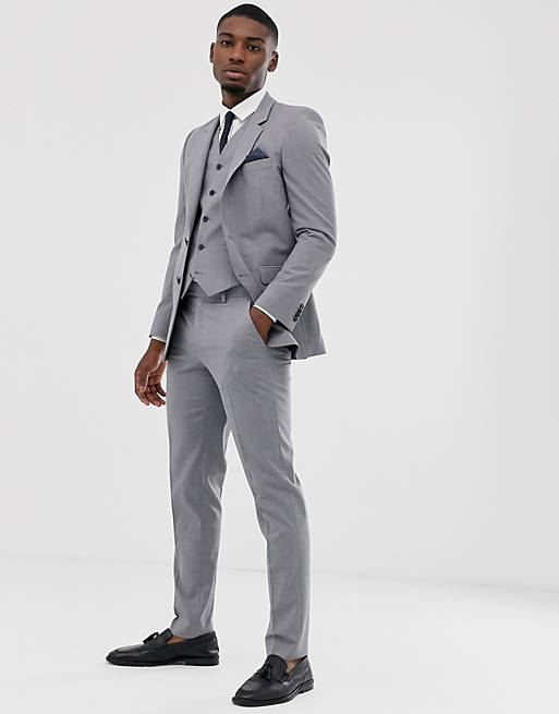 Slim suit suit vest in mid gray Asos Men Clothing Jackets Waistcoats 