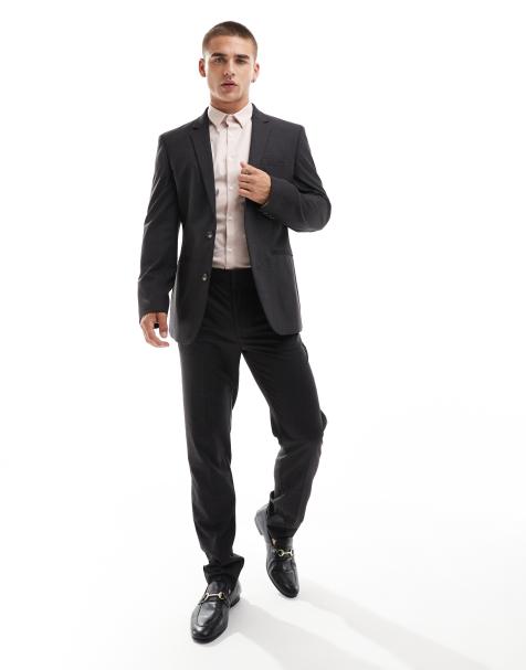 ASOS DESIGN slim suit trouser in charcoal - view 1
