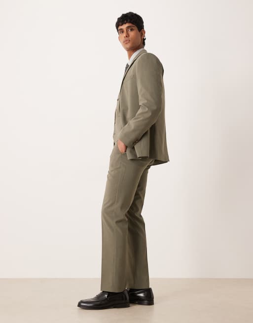 ASOS DESIGN slim suit trouser in khaki, 3 of 5