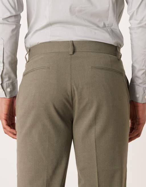 ASOS DESIGN slim suit trouser in khaki, 4 of 5