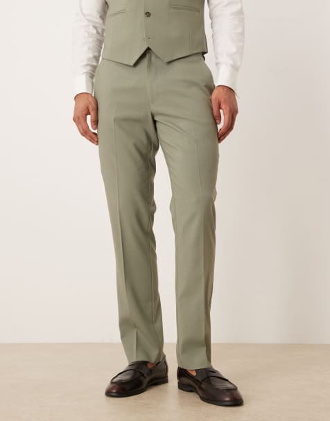 ASOS DESIGN slim suit trouser in sage - view 2