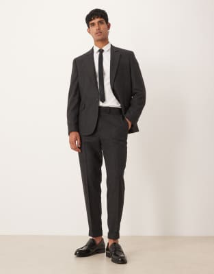 ASOS DESIGN ASOS DESIGN slim suit trouser in wool belnd black check