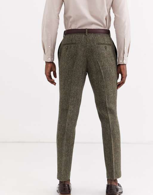 Asos Tapered Smart Pants In 100% Wool Harris Tweed In Light Gray Check, $66, Asos