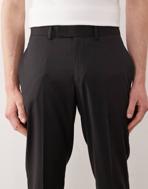 ASOS DESIGN slim suit trousers in black subtle stripe, 4 of 5