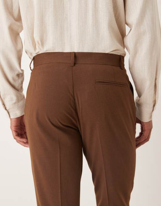 ASOS DESIGN slim suit trousers in brown, 5 of 5