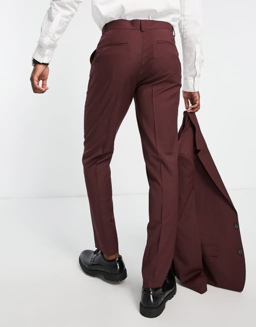 Burgundy slim store fit dress pants