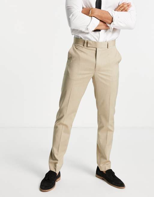 ASOS DESIGN slim suit trousers in camel