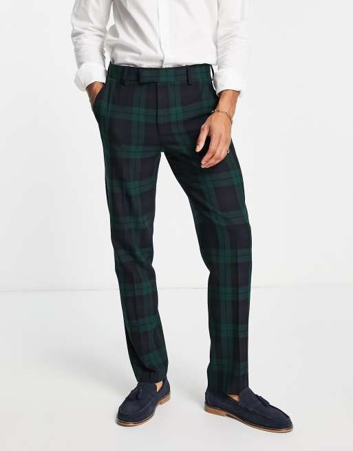 Green and sale black checkered pants