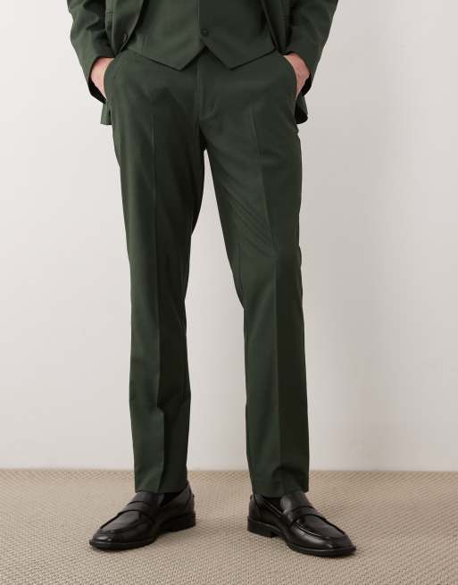 ASOS DESIGN slim suit trousers in dark green, 2 of 5