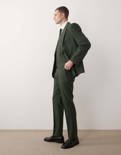 ASOS DESIGN slim suit trousers in dark green, 3 of 5