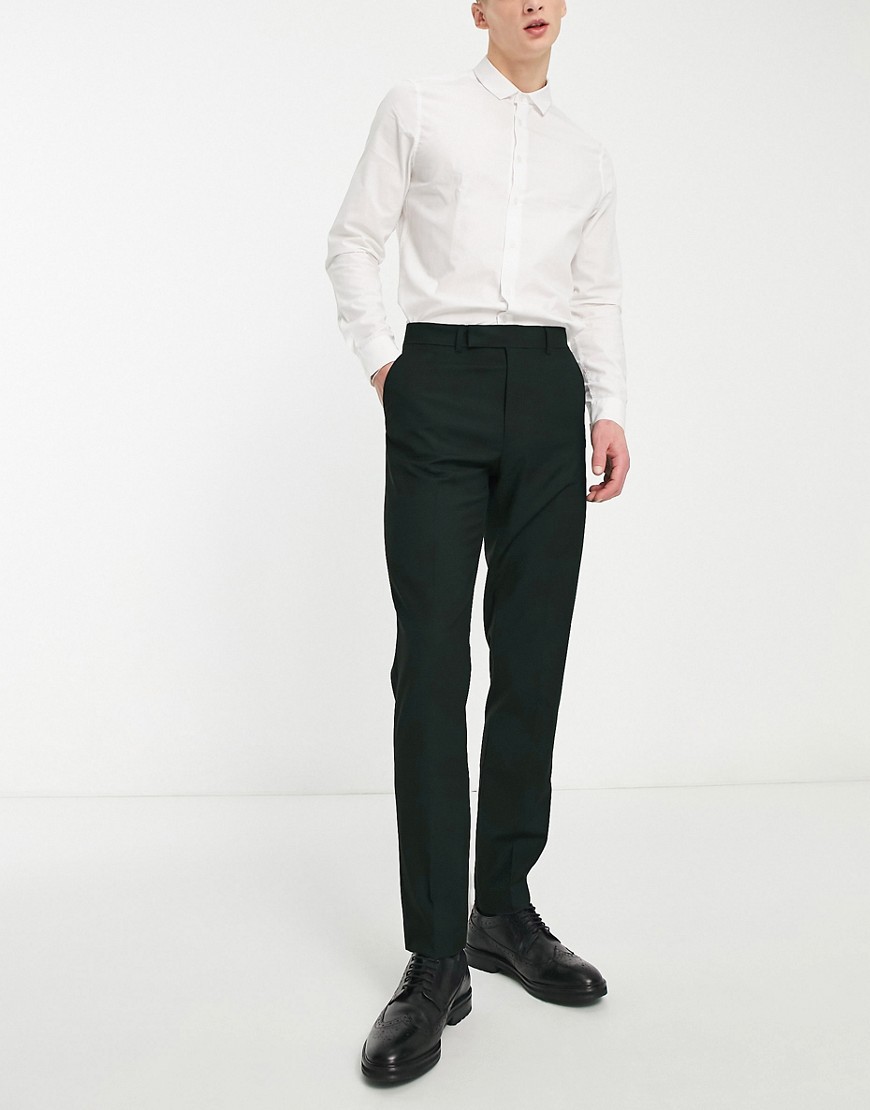 ASOS DESIGN slim suit trousers in forest green