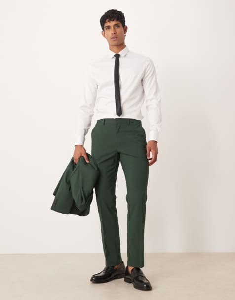 ASOS DESIGN slim suit trousers in green