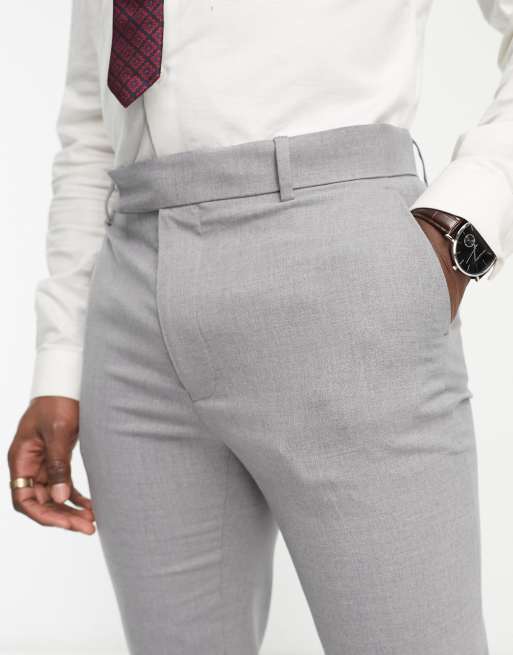 ASOS DESIGN slim suit pants in gray