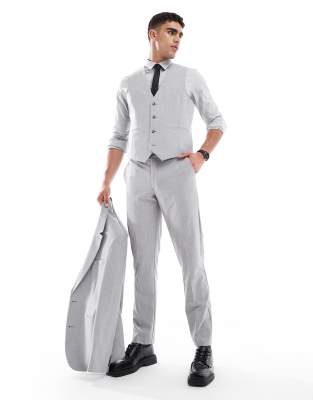 ASOS DESIGN slim suit trousers in grey