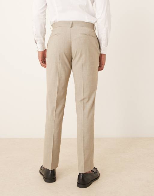 ASOS DESIGN slim suit trousers in light grey melange texture, 2 of 5