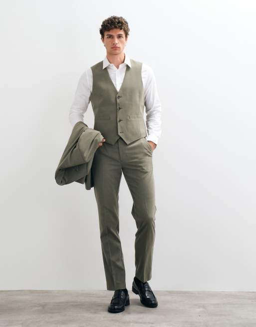ASOS DESIGN slim suit trousers in mid green, 3 of 5