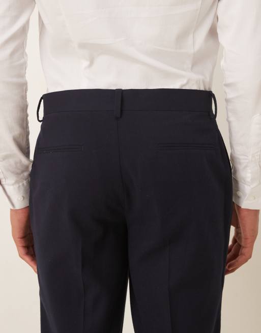 ASOS DESIGN slim suit trousers in navy flannel, 5 of 5